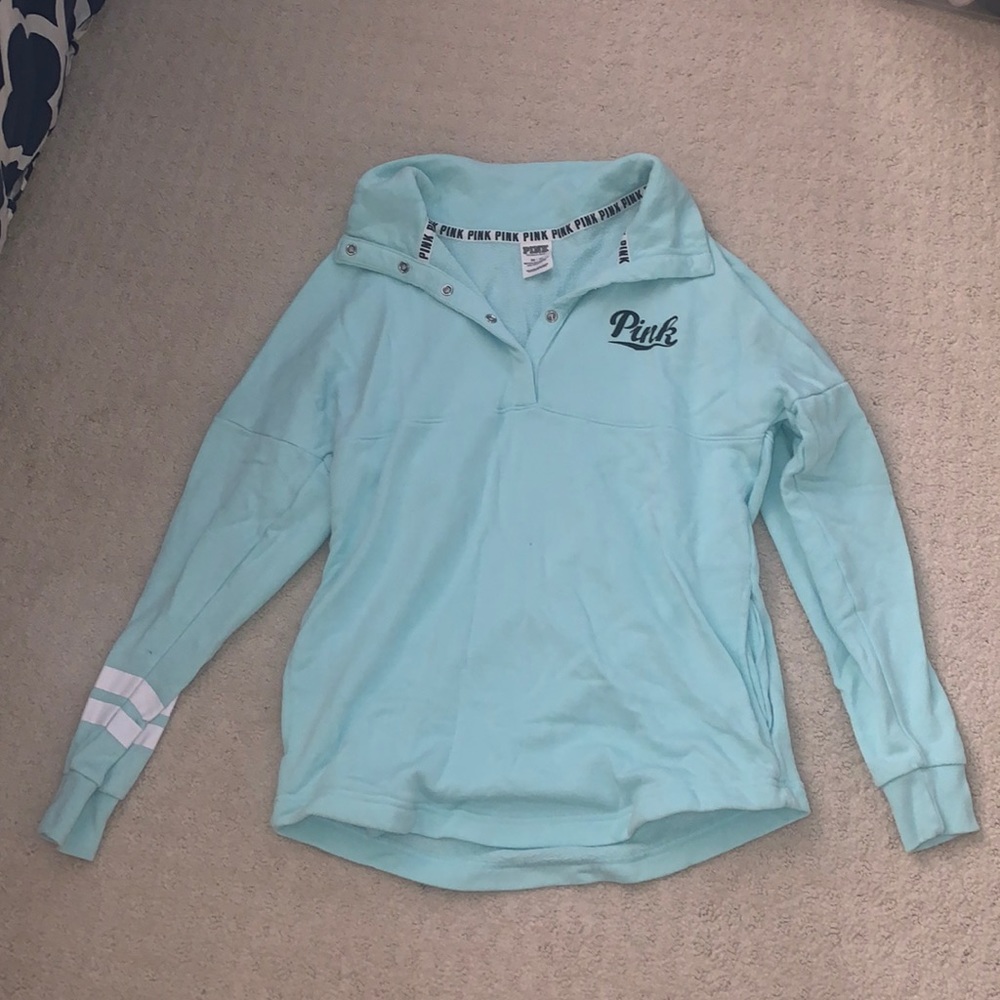 pink brand blue pullover